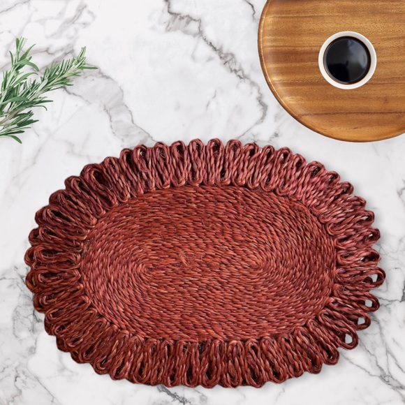 4 Vintage Boho Woven Abaca Fiber Placemats Set - Picture 5 of 9